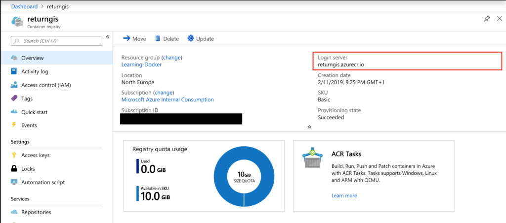 Azure Container Registry - Login Server
