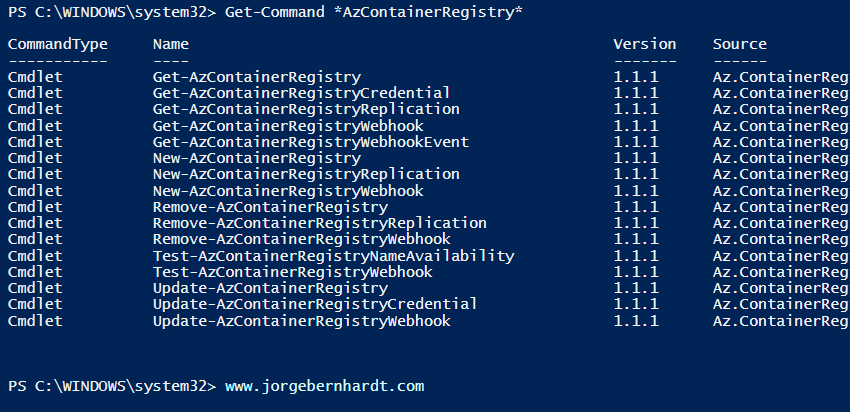 ACR PowerShell