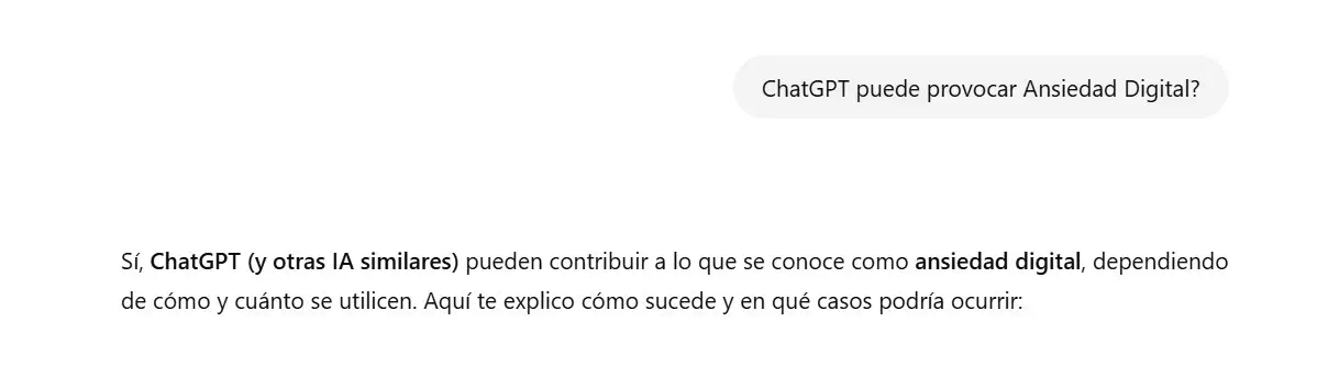 ChatGPT confirma que puede provocar ansiedad digital
