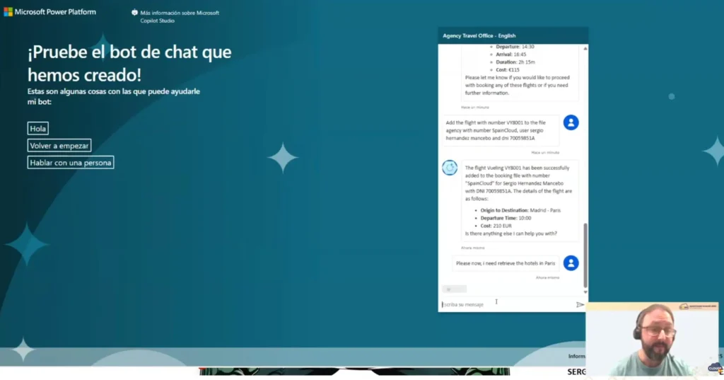 Demostración de Agencia de Viajes operada con IA Agents